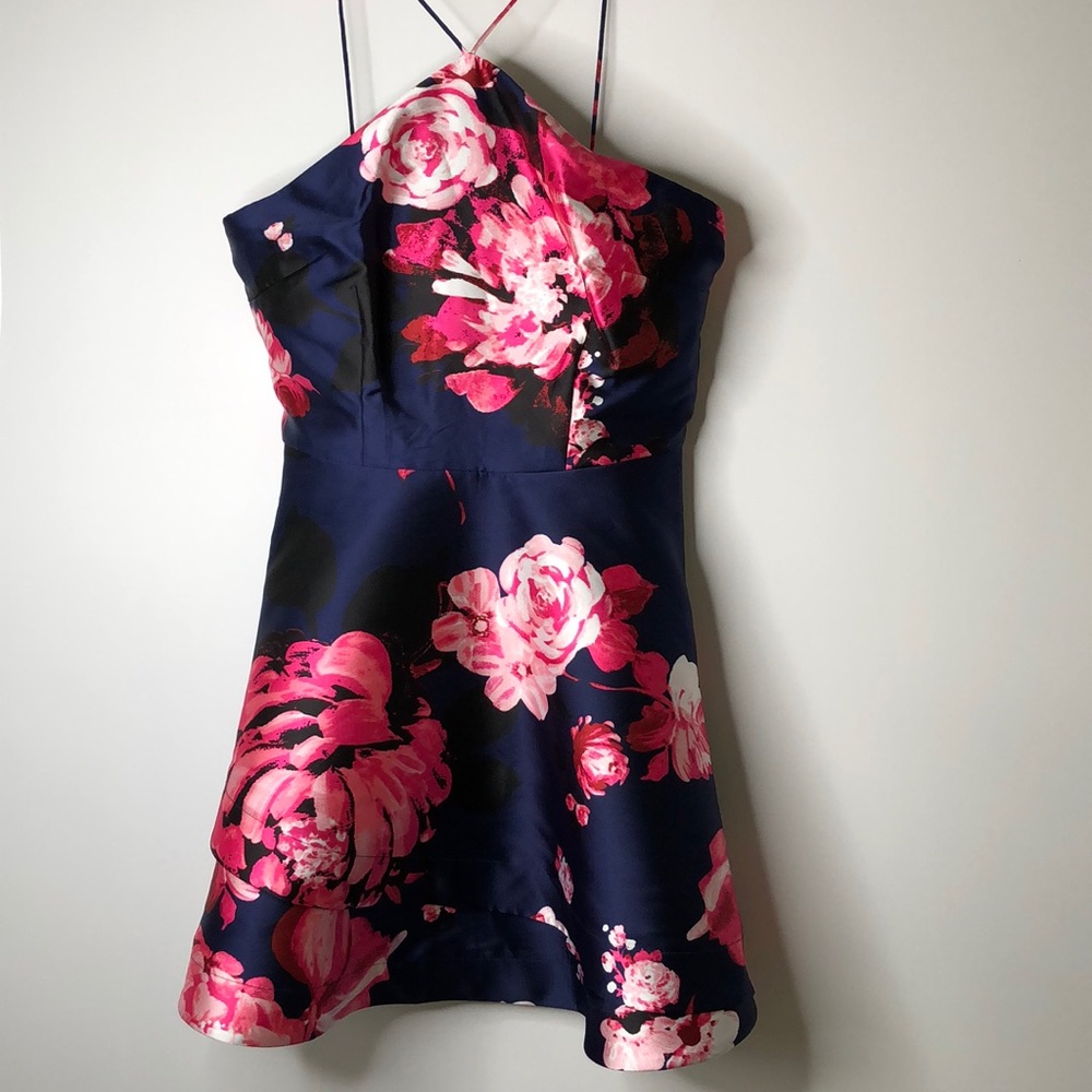 A. Byer floral dark purple pink formal dress NWT